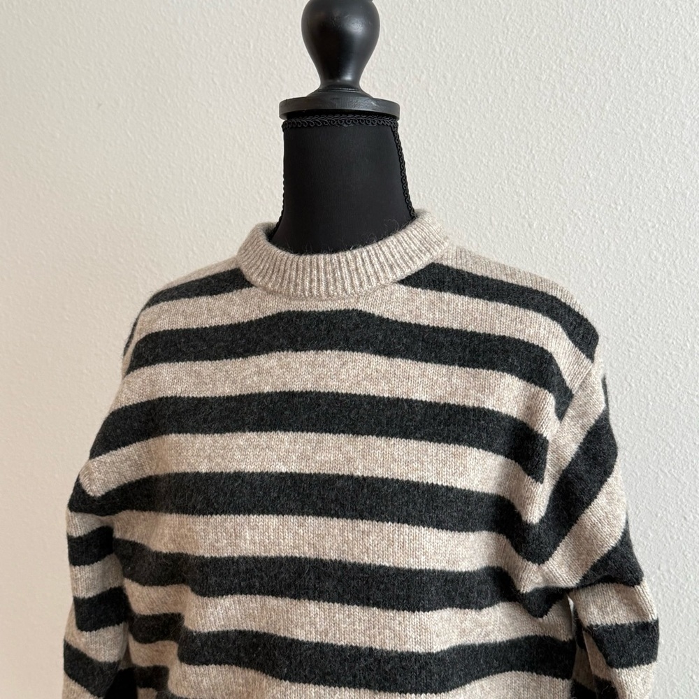 Striped Black and Gray Sweater - Picture 3 of 5